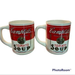 2 Vintage Campbells Tomatoe Soup Mugs Made in the U.S.A